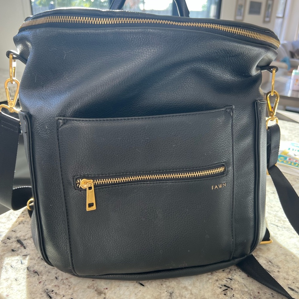 Fawn Design Black Bag with Gold Details